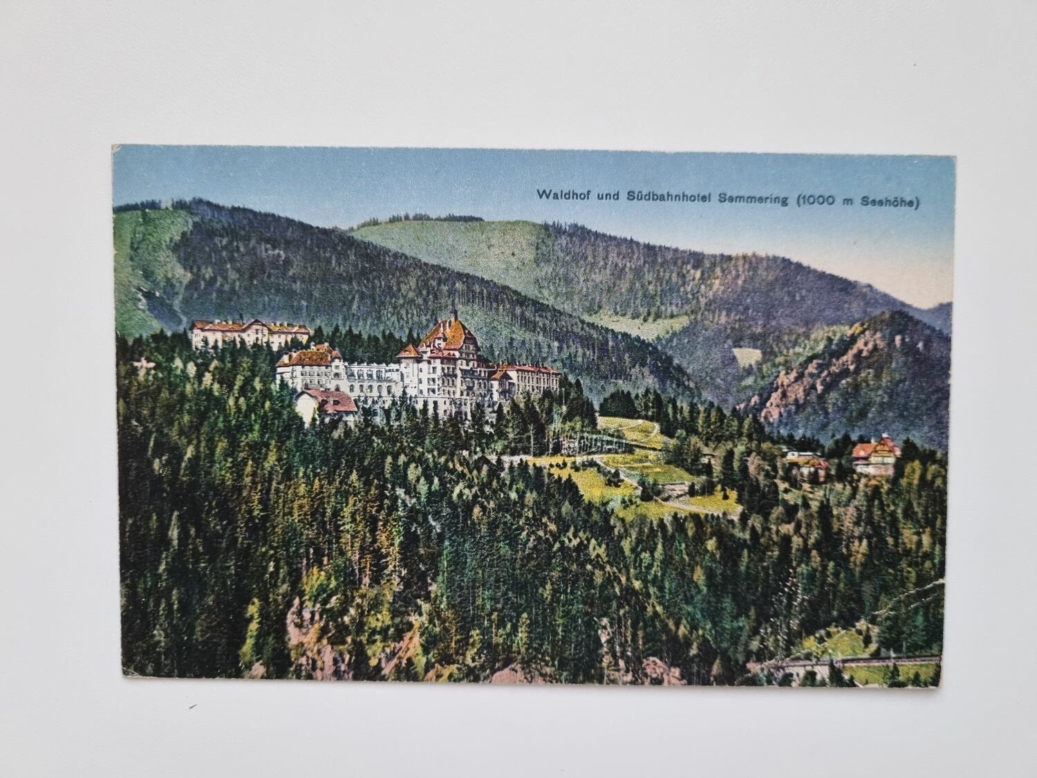 Vykort Waldhof und Südbahnhotel Semmering (1000 m Seehöhe)