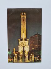 Vykort Water Tower at night