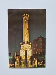 Vykort Water Tower at night