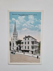 Vykort Wentworth Street, showing Grace Episcopal Church, Charleston, S. C.