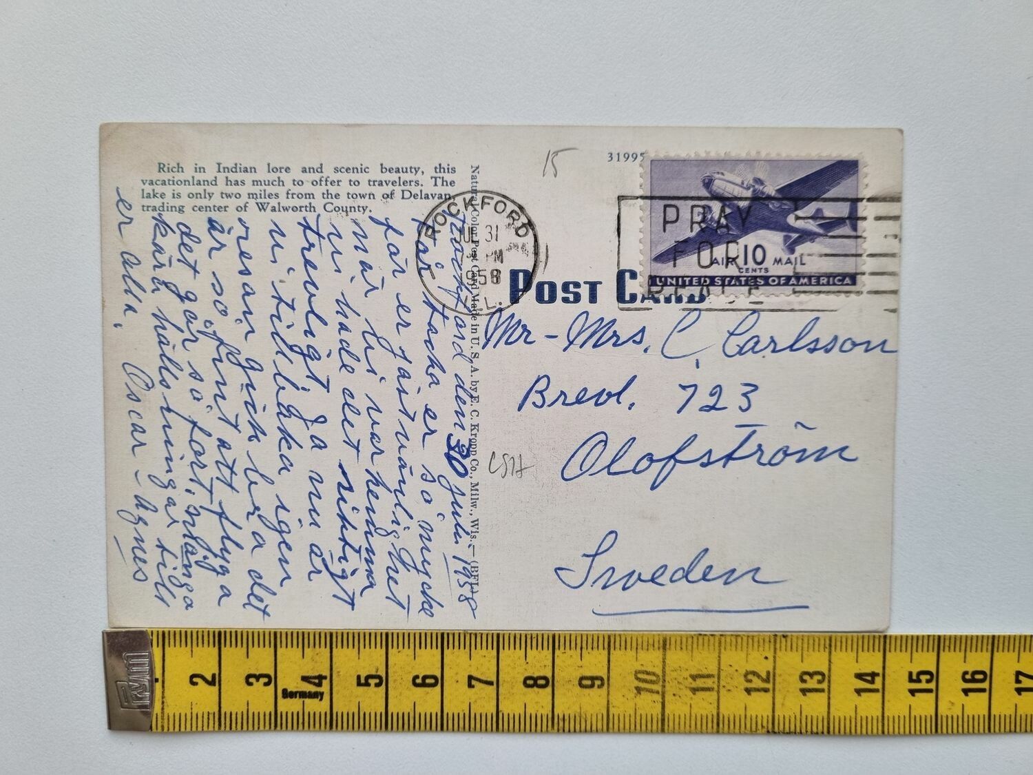 Vykort WILLOW POINT, DELAVAN LAKE 1958