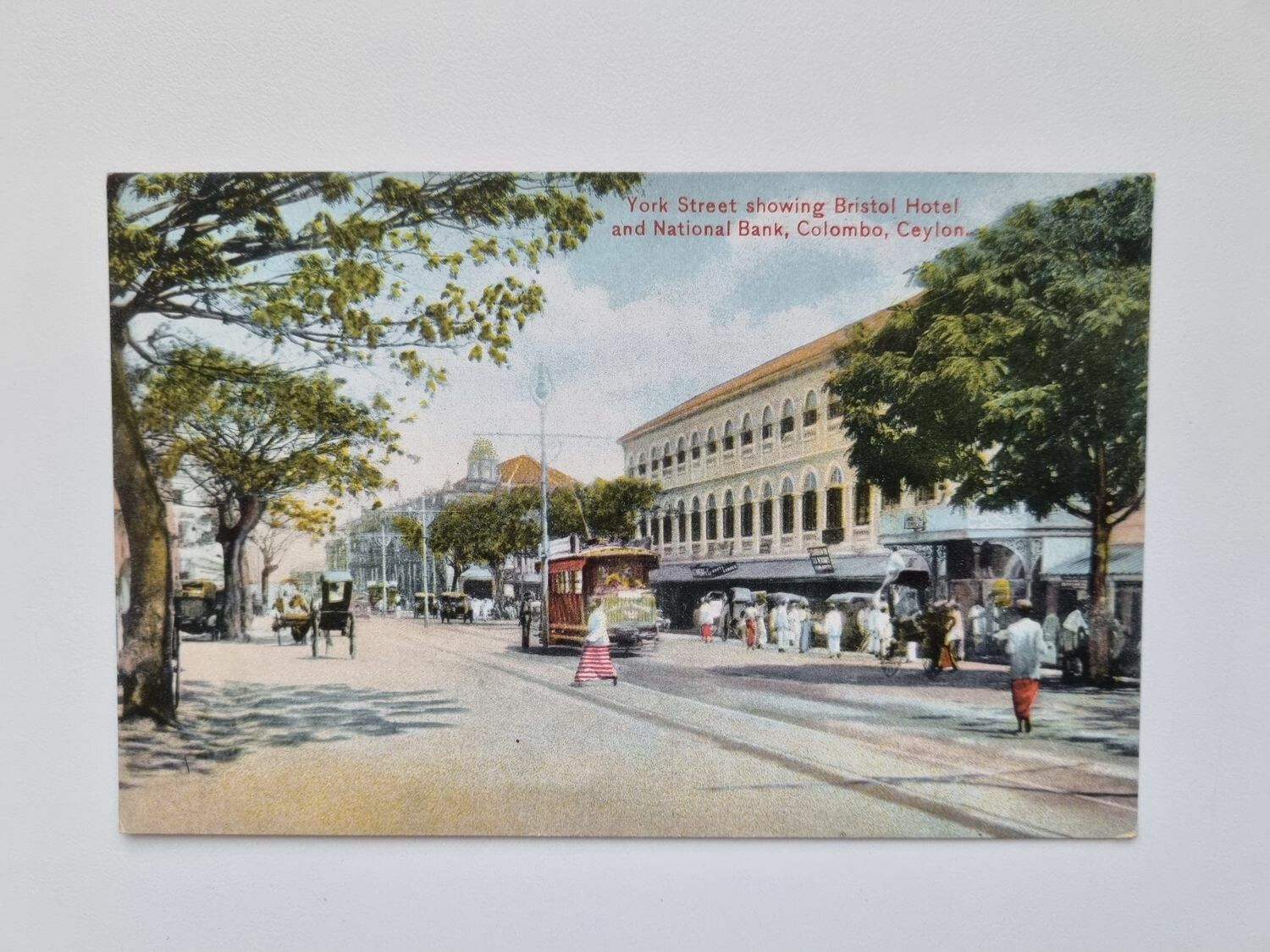 Vykort York Street showing Bristol Hotel and National Bank