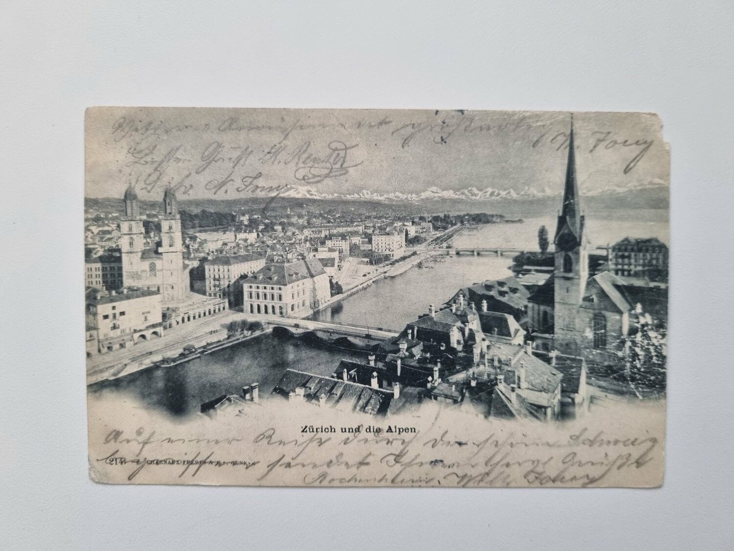 Vykort Zürich und die Alpen,