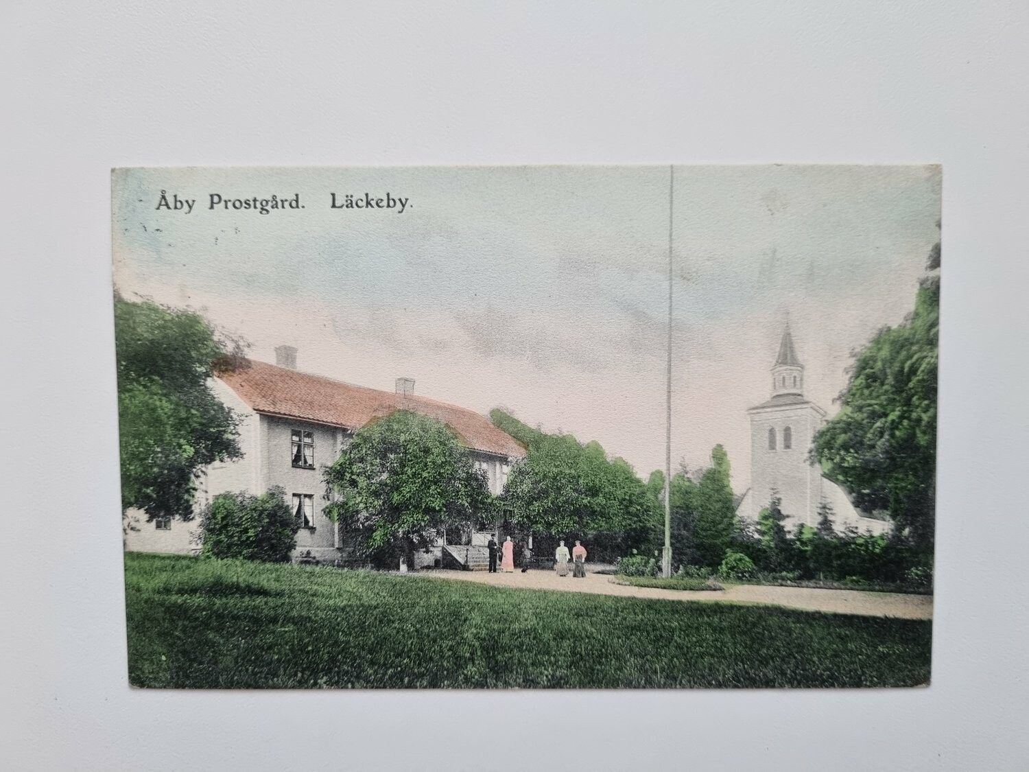 Vykort Åby Prostgård. Läckeby.