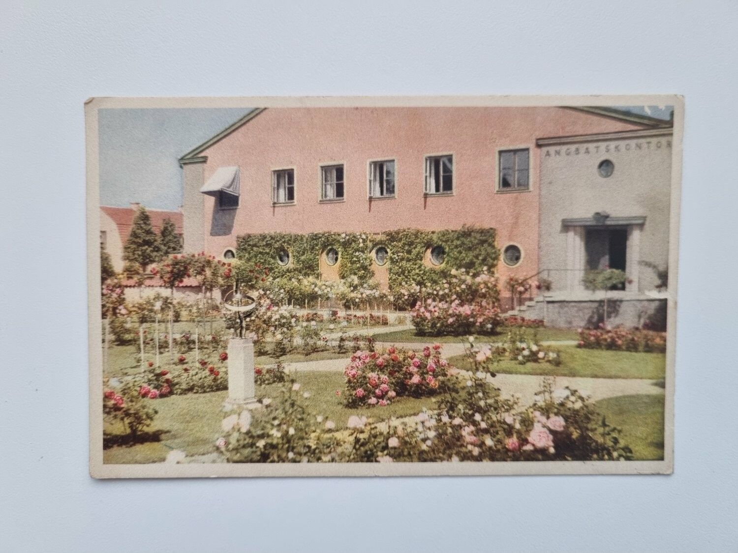 Vykort ÅNGBATSBOLAGETS KONTOR OCH ROSENGÅRD. VISBY