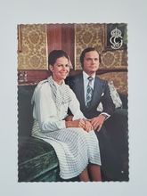 Vykort - H.M Konung Carl XVI Gustaf och Silvia Sommerlath, Stockholms Slott, 1976