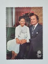 Vykort - H.M Konung Carl XVI Gustaf och Silvia Sommerlath, Stockholms Slott, 1976