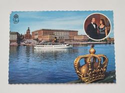 Vykort - H.M Konung Carl XVI Gustaf och Silvia Sommerlath, Stockholms Slott, 1976