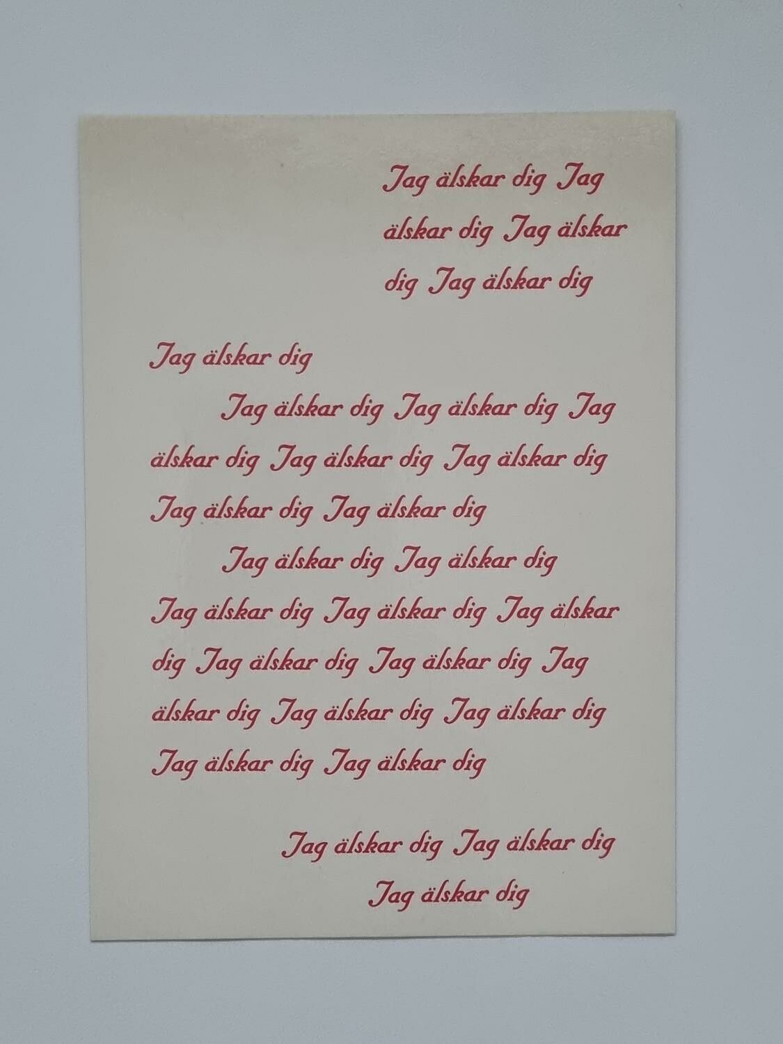 Vykort - Jag älskar dig - Papperix HB, Uppsala 1979. Printed in Sweden