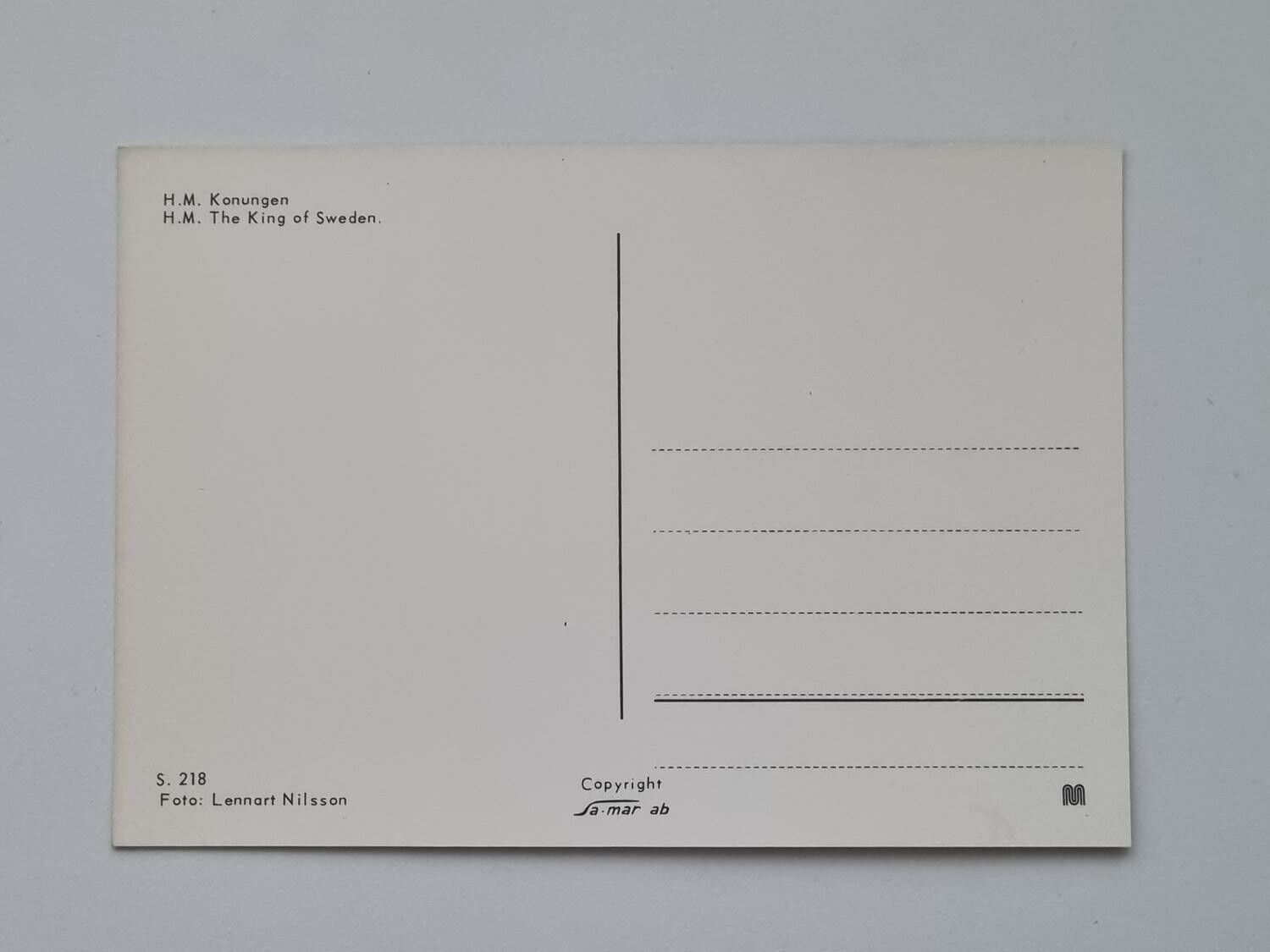 Vykort - Kung Carl XVI Gustaf