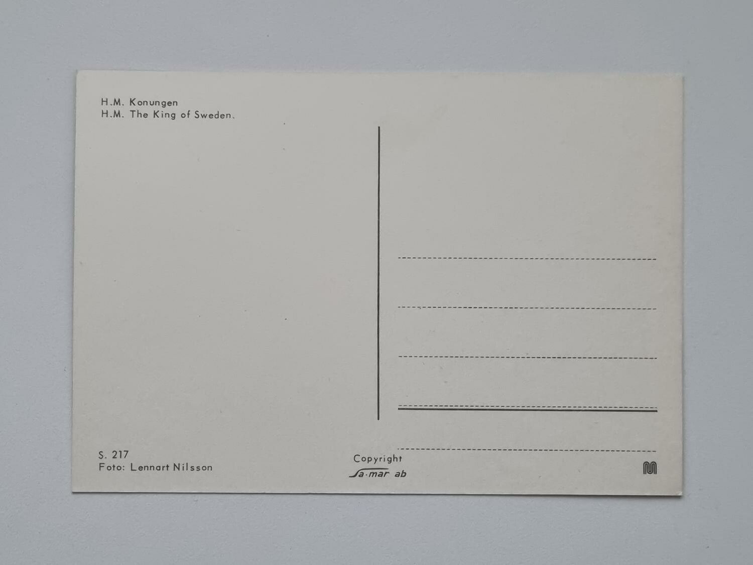 Vykort - Kung Carl XVI Gustaf