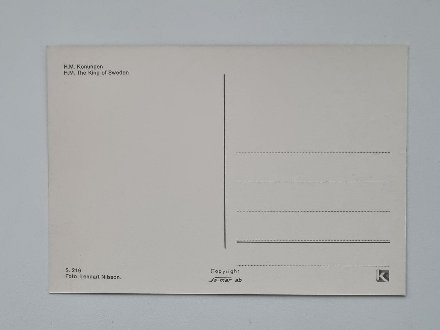 Vykort - Kung Carl XVI Gustaf