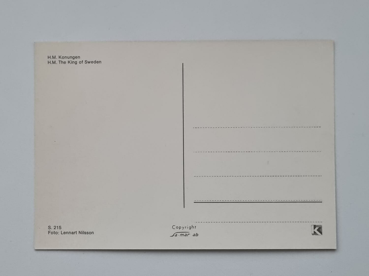 Vykort - Kung Carl XVI Gustaf