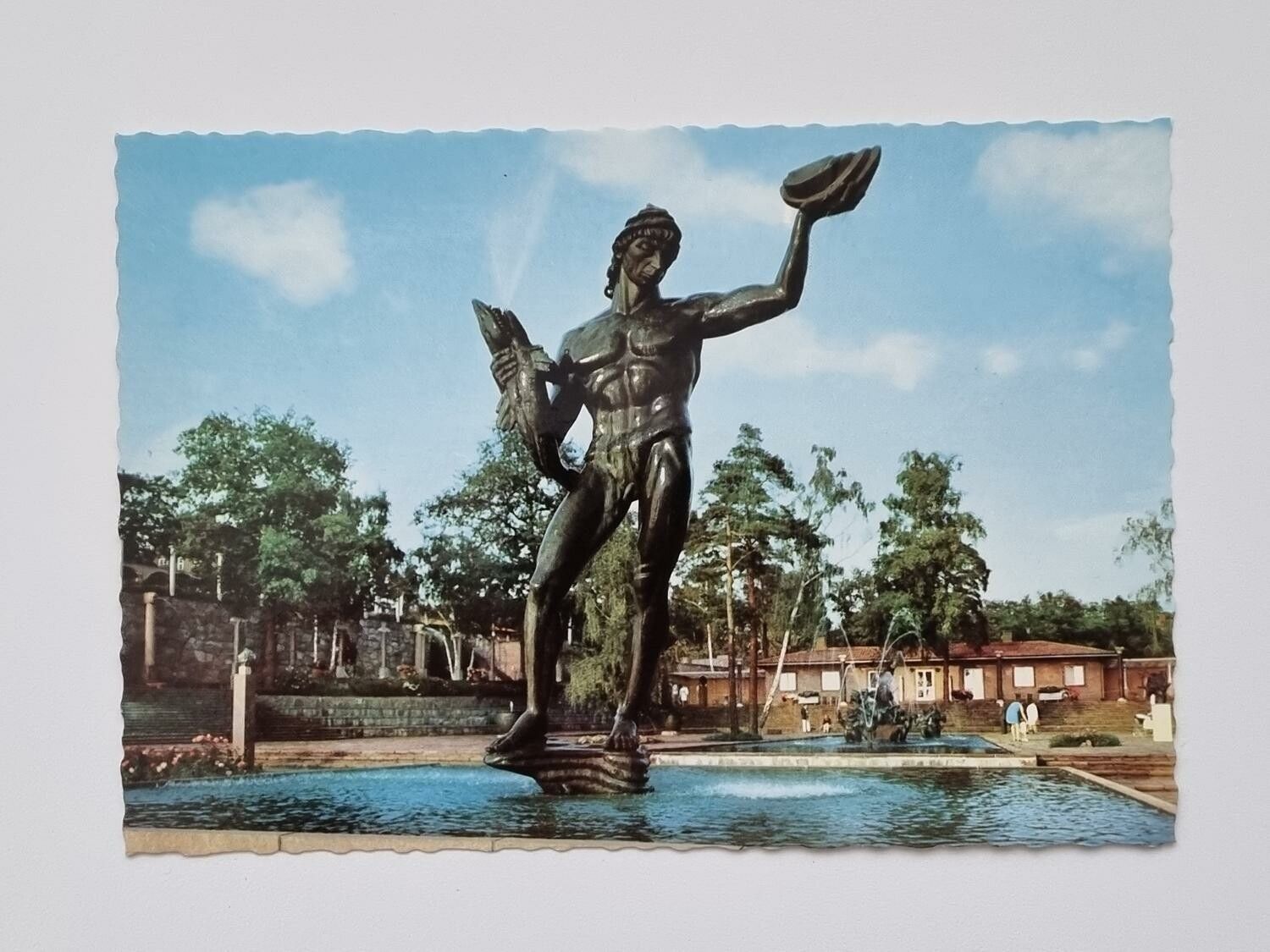 Vykort - Millesgården. Nedre terrassen. Poseidon
