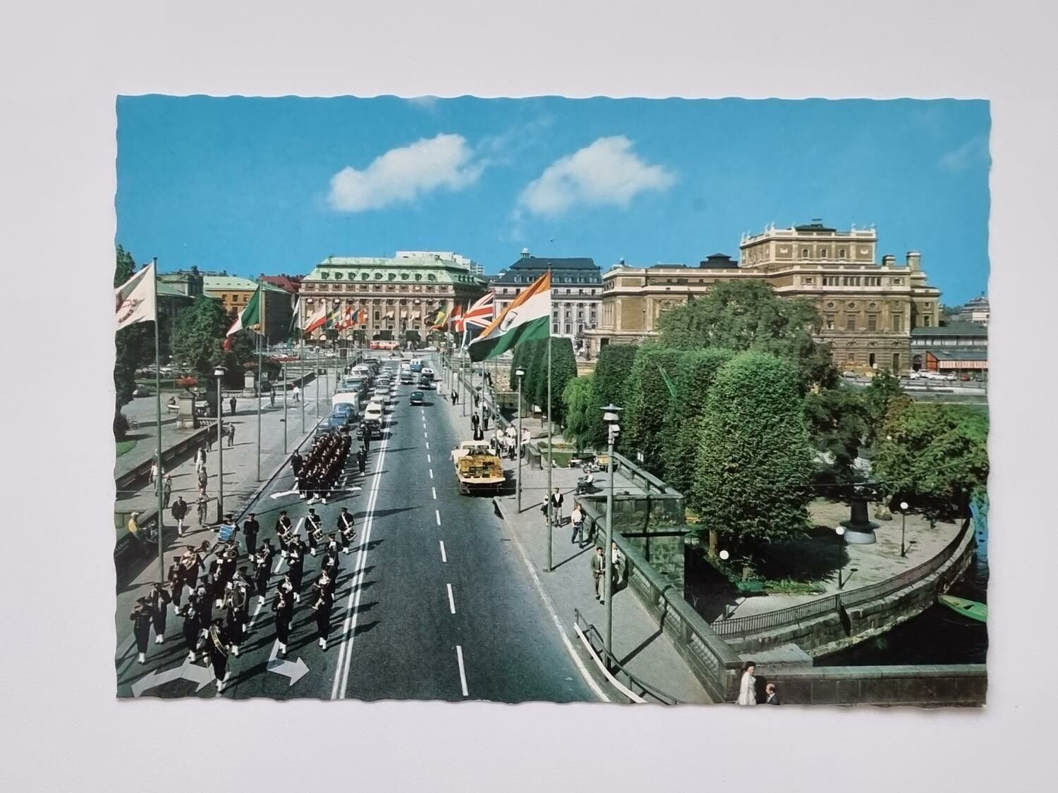 Vykort - Stockholm. Norrbro med vaktparaden