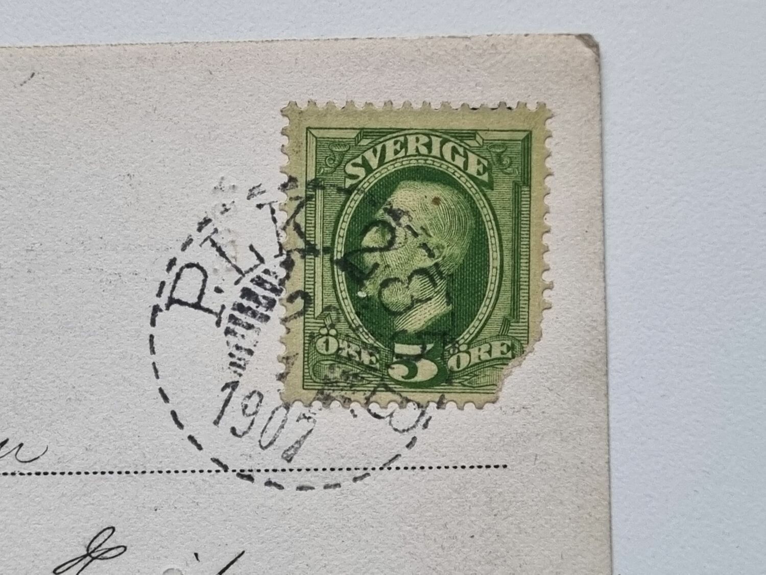 Vykort stämplad 1907