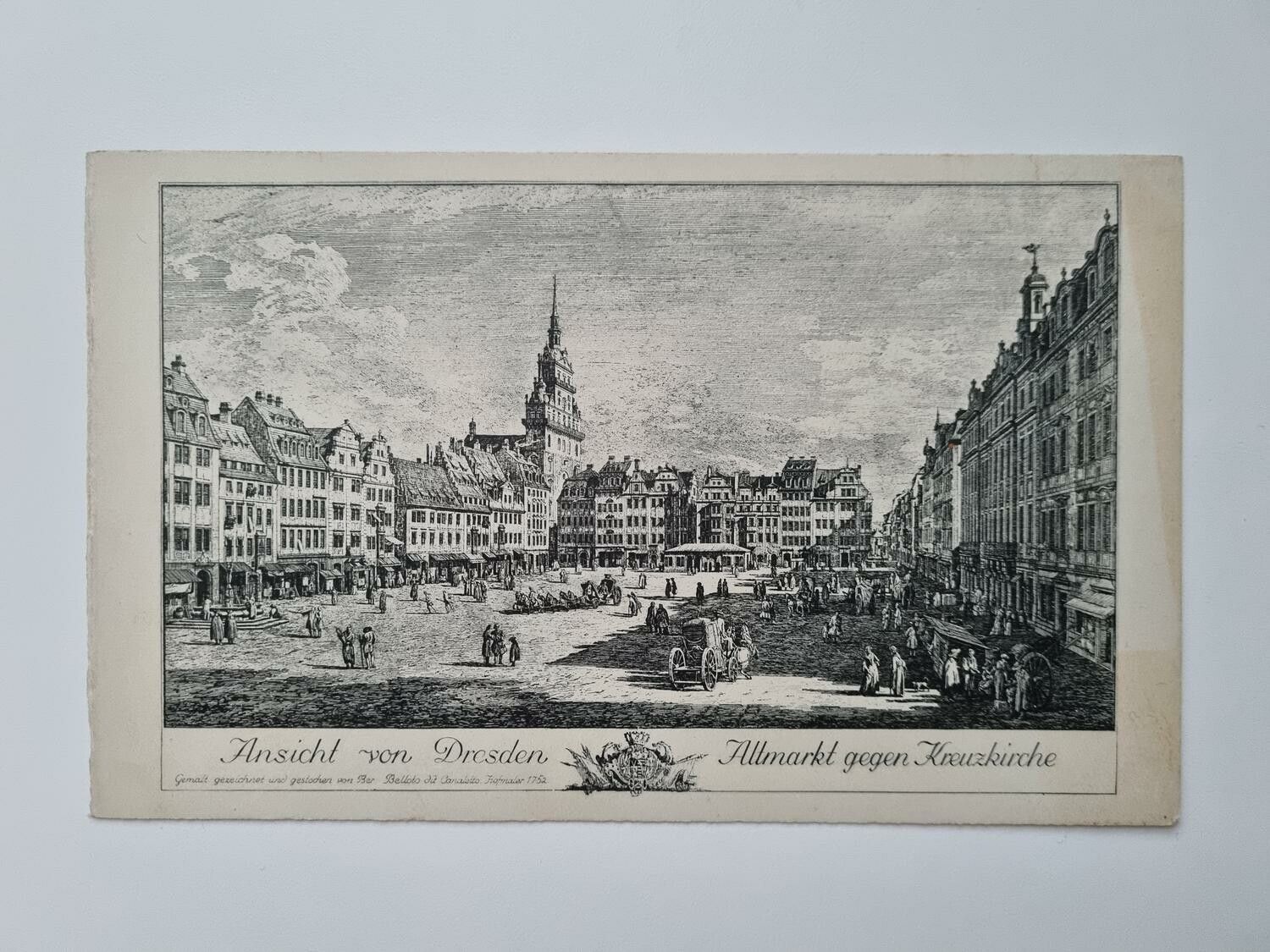 Äldre bild/foto Ansicht von Dresden Allmarkt gegen Kreuzkirche