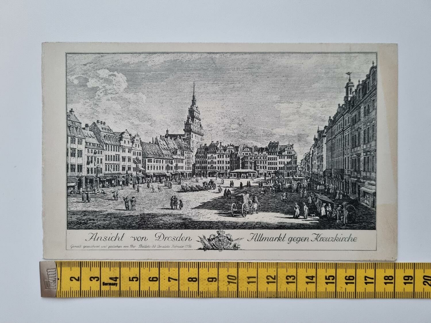 Äldre bild/foto Ansicht von Dresden Allmarkt gegen Kreuzkirche