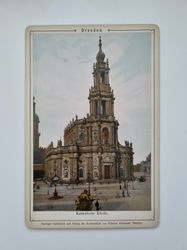 Äldre bild/foto i hårdpapp, Dresden Katholische Kirche.