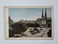 Äldre bild/foto i hårdpapp, Dresden Postplatz