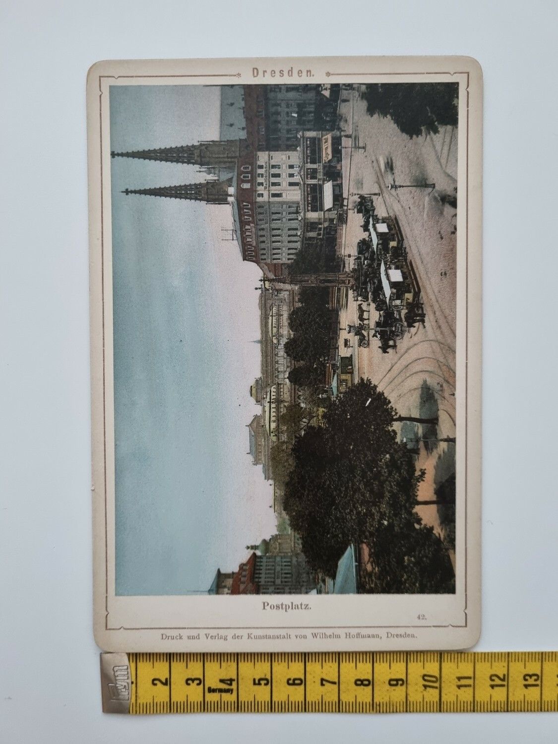 Äldre bild/foto i hårdpapp, Dresden Postplatz