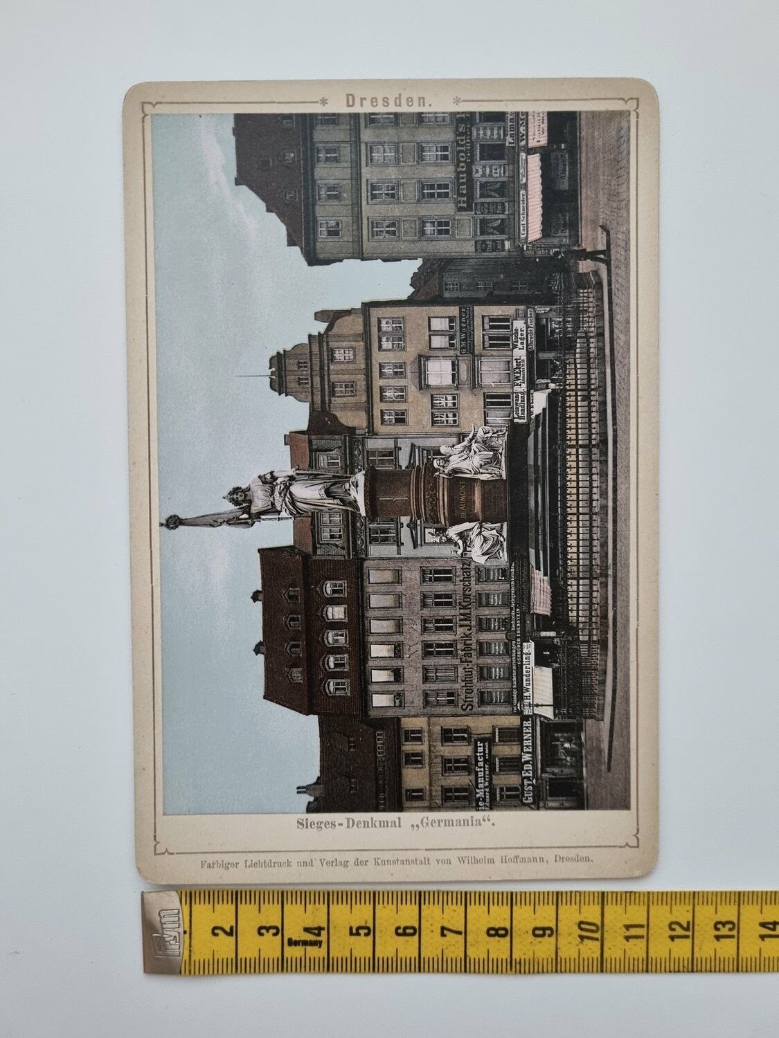 Äldre bild/foto i hårdpapp, Dresden Sieges-Denkmal Germania