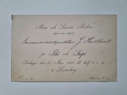 Äldre kort, Inbjudan till Thé och Supé, 1902