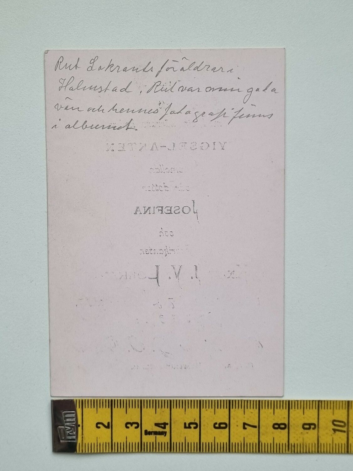 Äldre kort, Inbjudan till vigsel år 1887