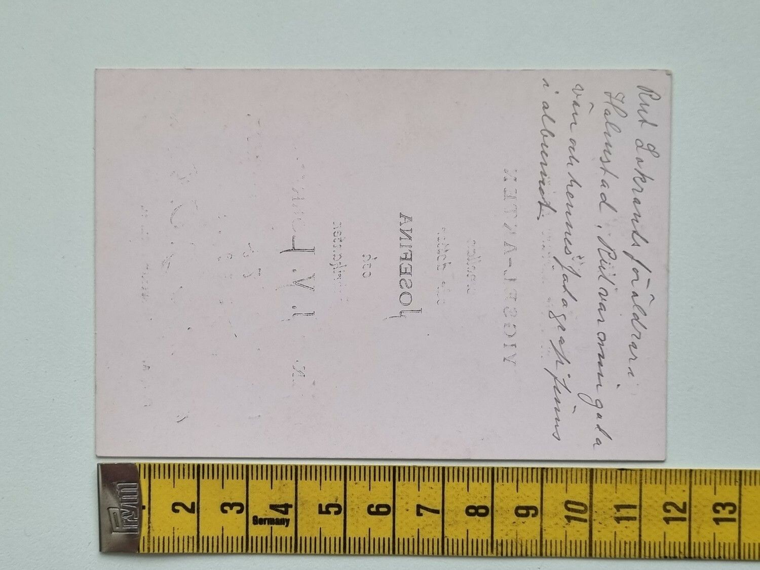 Äldre kort, Inbjudan till vigsel år 1887