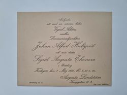 Äldre kort, Inbjudan till vigsel 1896