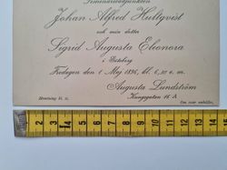 Äldre kort, Inbjudan till vigsel 1896