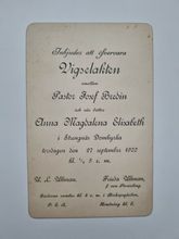 Äldre kort, Inbjudan till vigsel 1900