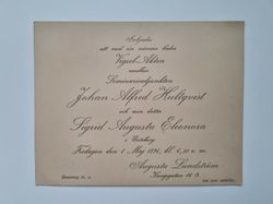 Äldre kort, Inbjudan till vigsel 1896