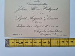 Äldre kort, Inbjudan till vigsel 1896