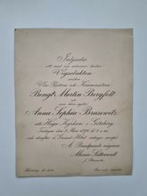 Äldre kort, Inbjudan till vigsel, 1896