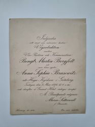 Äldre kort, Inbjudan till vigsel, 1896