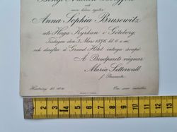Äldre kort, Inbjudan till vigsel, 1896