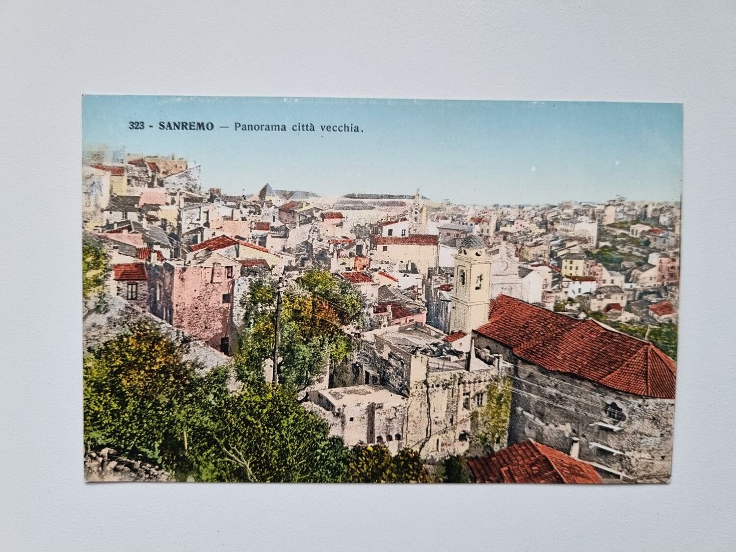 Äldre vykort SANREMO Panorama città vecchia.