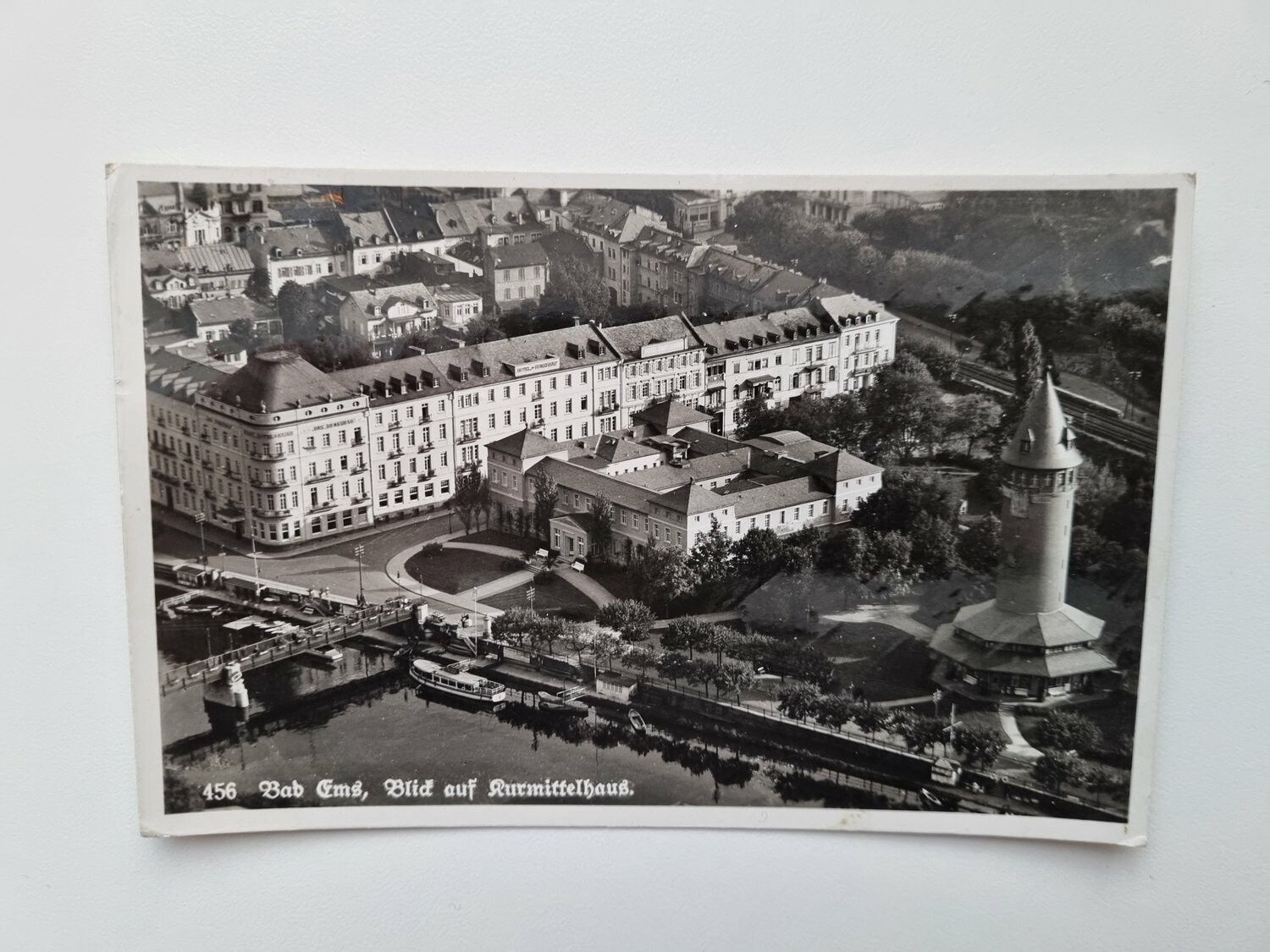 Äldre vykort 456 Bad Ems, Blick auf Kurmittelhaus