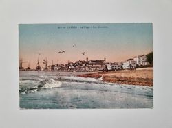 Äldre vykort CANNES La Plage Les Monettes