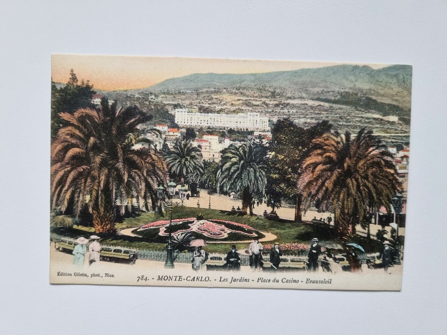 Äldre vykort MONTE-CARLO. Les Jardins Place du Casino