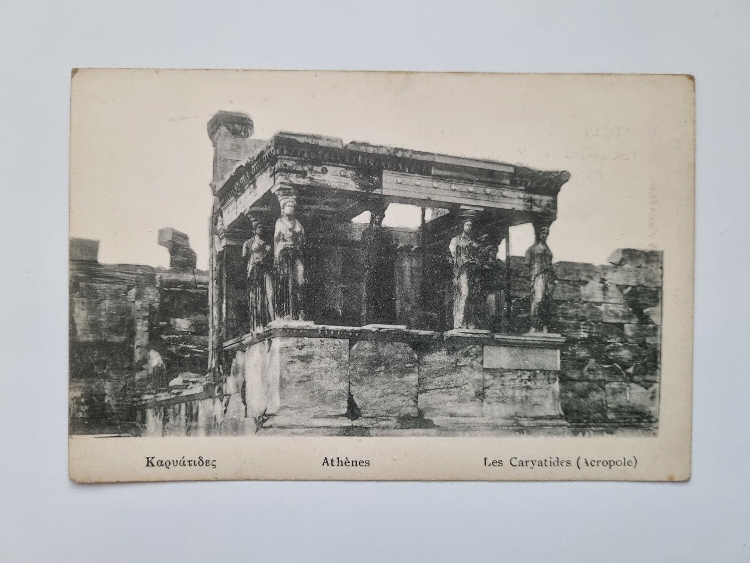 Äldre vykort Athènes Les Caryatides (Acropole)