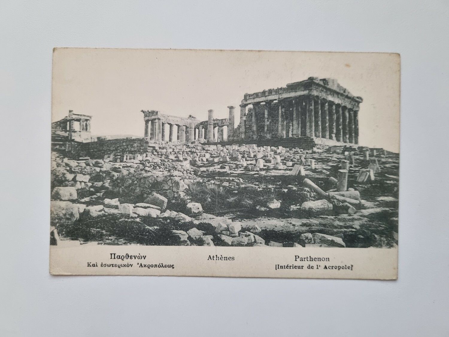 Äldre vykort Athènes Parthenon.