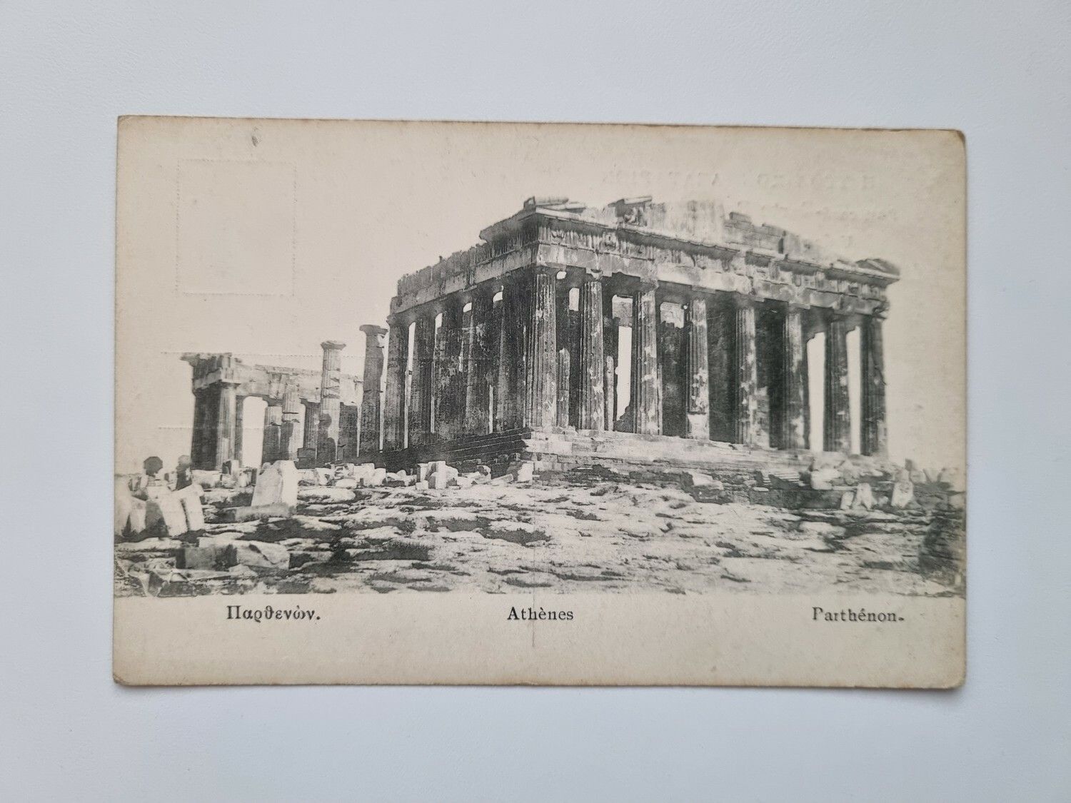Äldre vykort Athènes Parthenon.