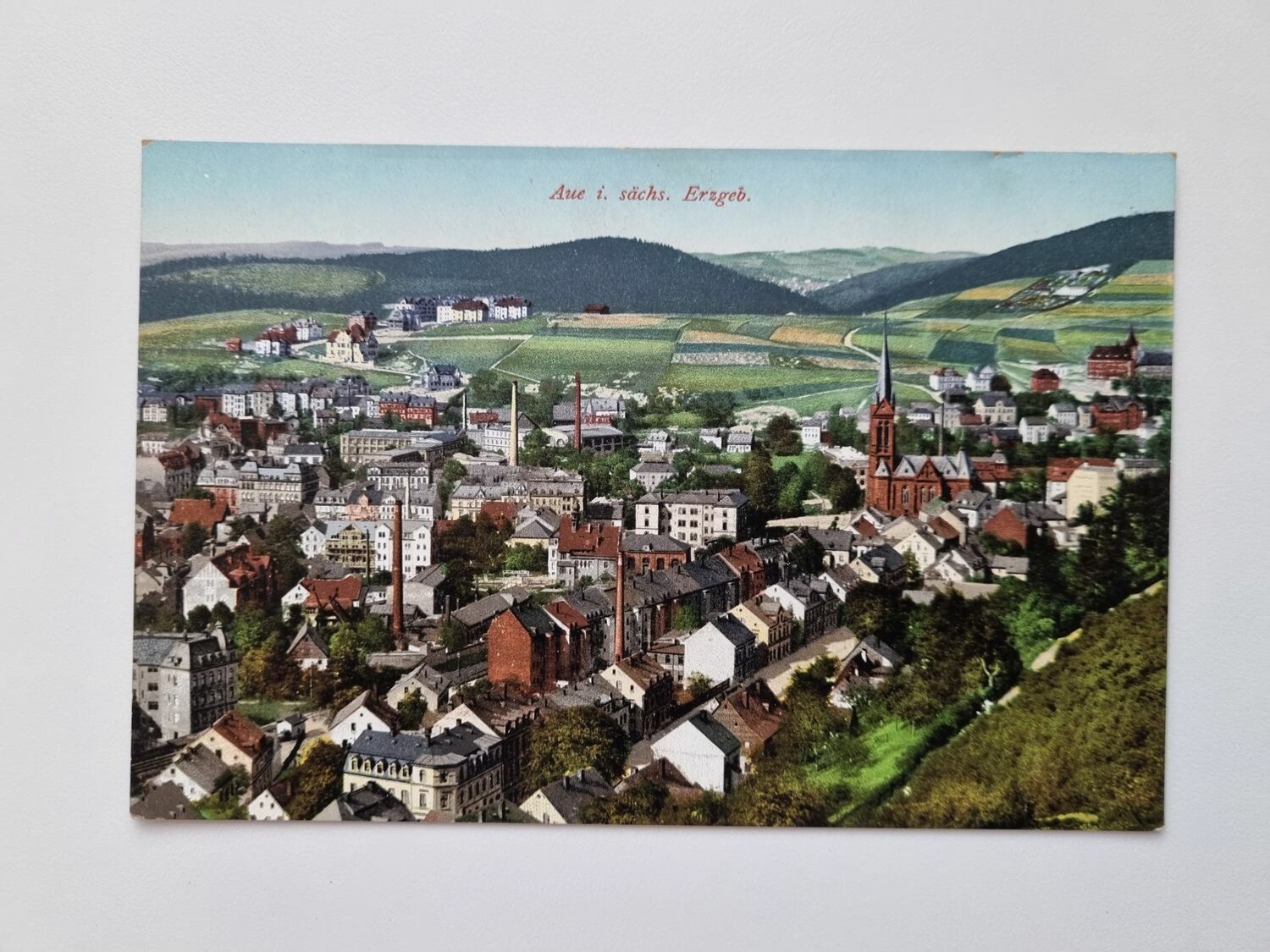 Äldre vykort Aue i. sächs. Erzgeb.