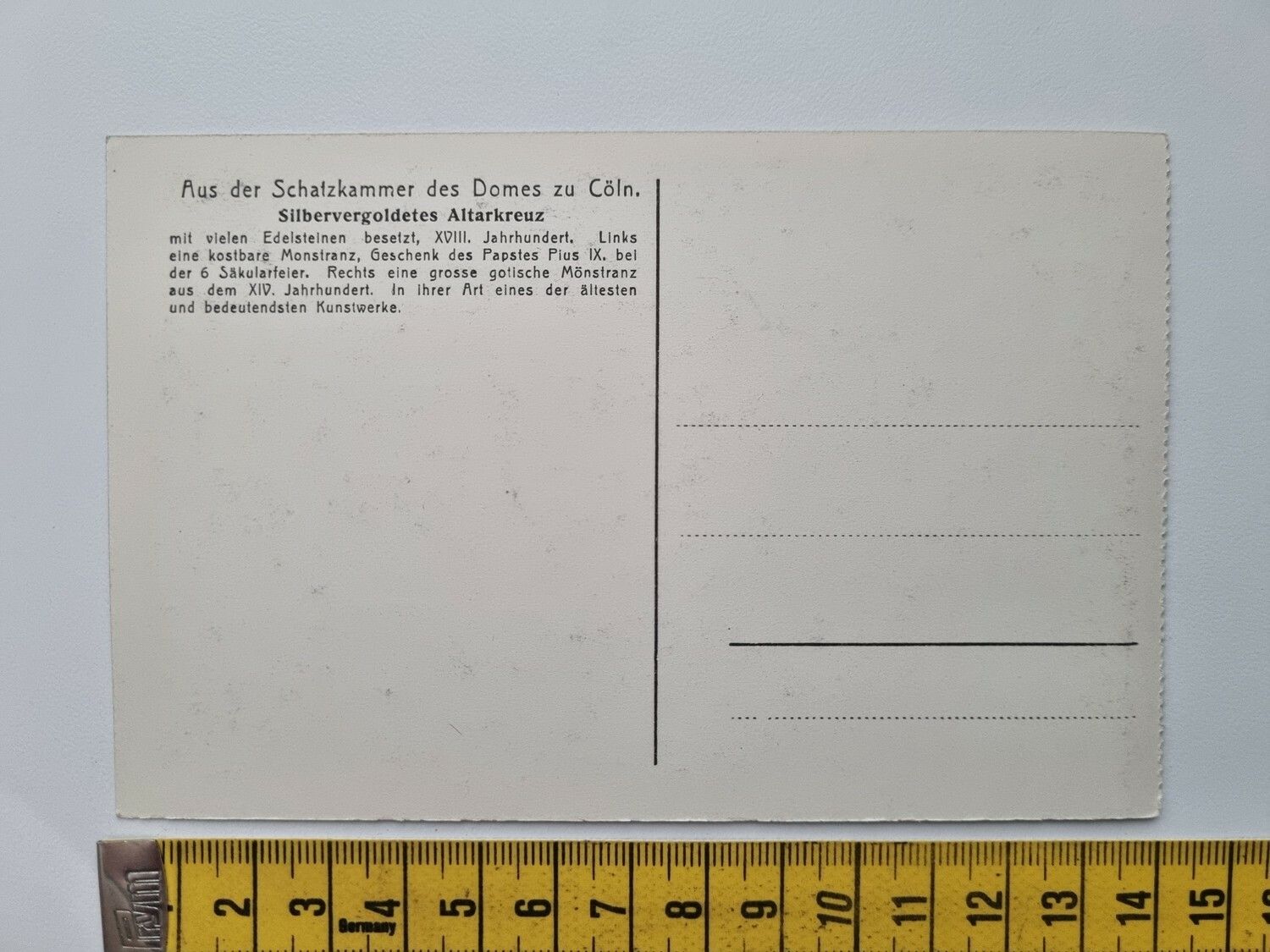Äldre vykort Aus der Schatzkammer des Domes zu Cöln.