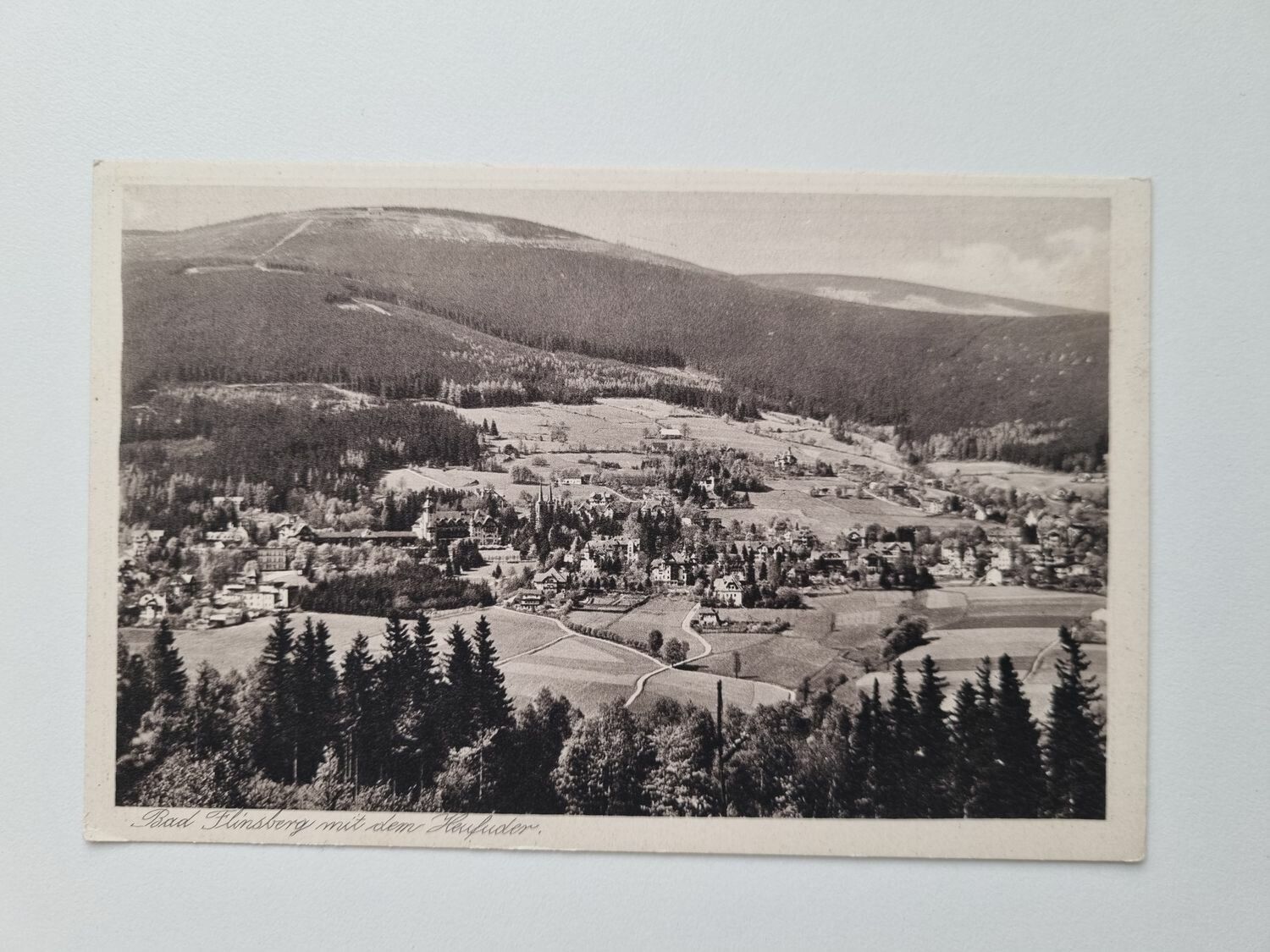Äldre vykort BAD FLINSBERG, daterat år 1929