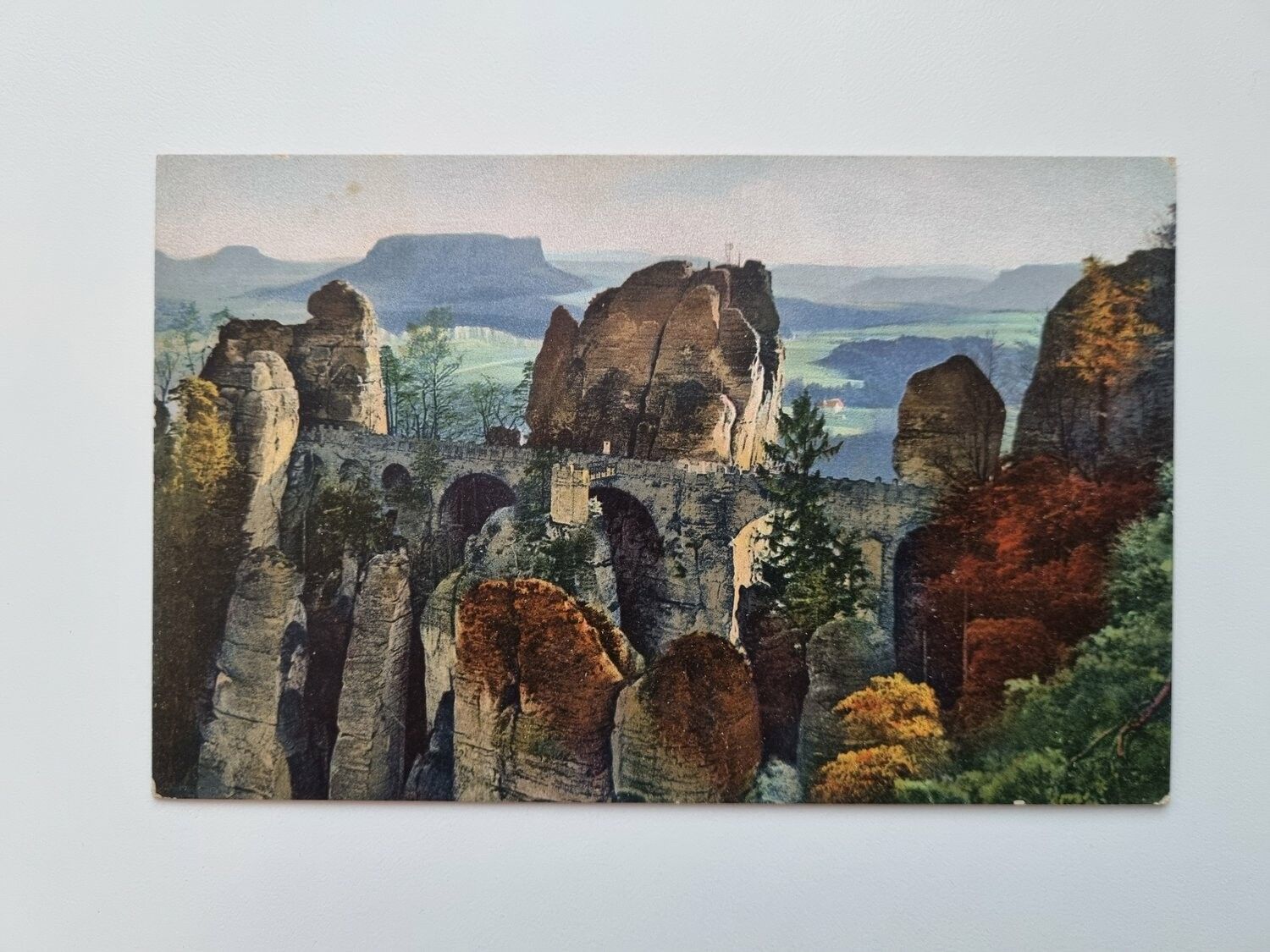 Äldre vykort Bastei. Blick v. Ferdinandstein
