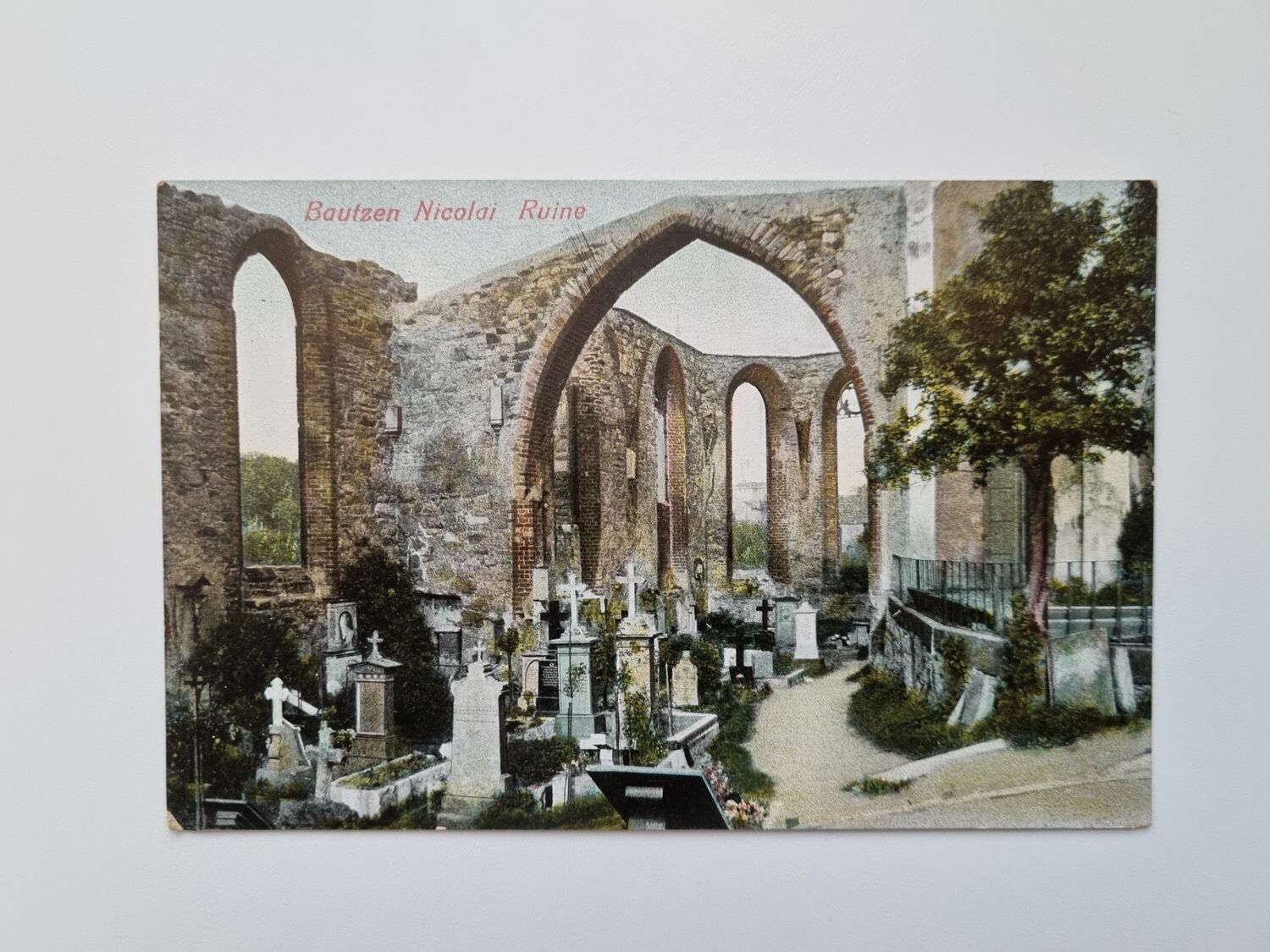 Äldre vykort Bautzen Nicolai Ruine