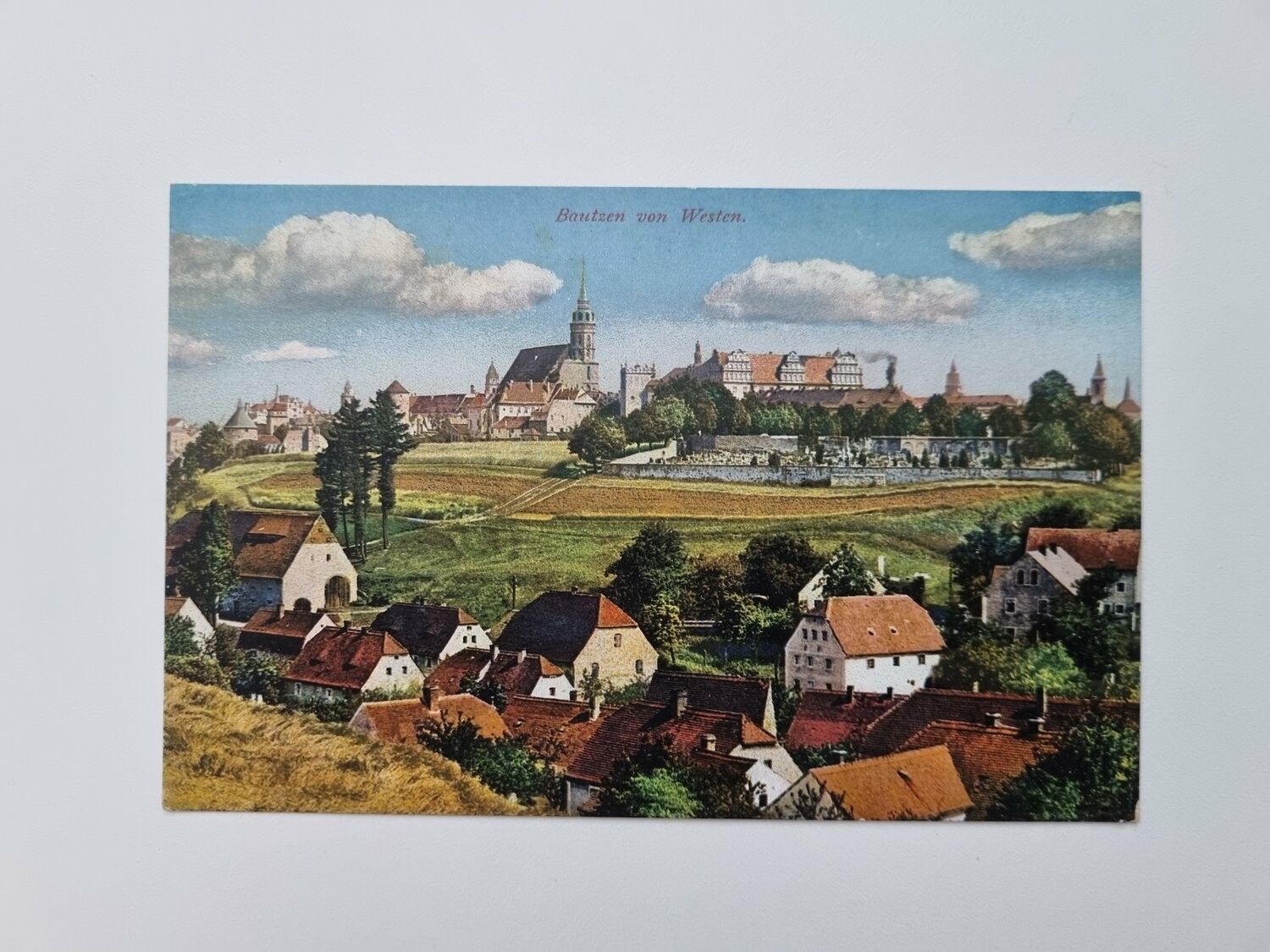 Äldre vykort Bautzen von Westen.